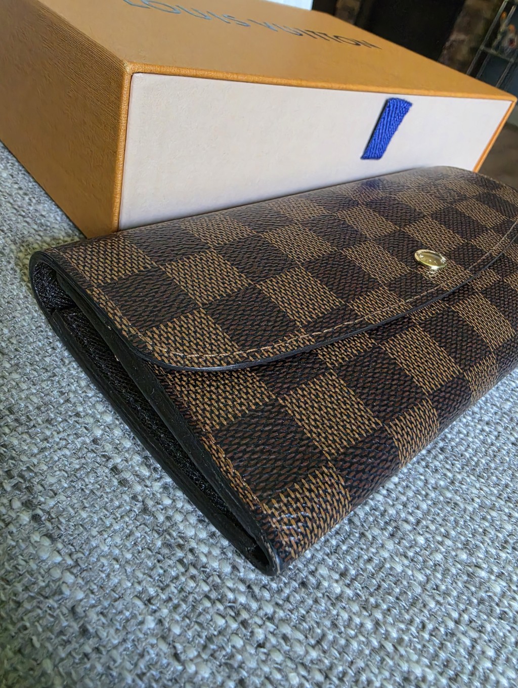 Authentic Louis Vuitton Emilie Damier Ebene Long Wallet